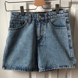 Frank And Oak high rise denim shorts